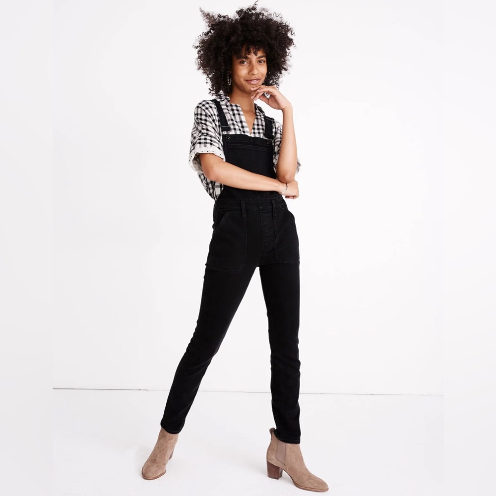 Madewell Black Skinny Jeans Overalls